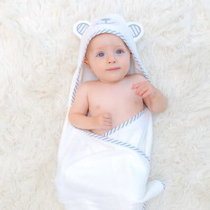 Bamboo Baby Towel - XL Hooded Baby Bath Towel - Complete Set with Bath Mitt - Works Great as Newborn Towels or Infant - Perfect Baby Registry & Gift