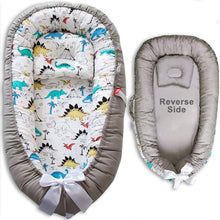 Load image into Gallery viewer, Baby Nest Lounger - Cosleeper for Baby in Bed - Reversible Baby Lounger Pillow - Baby Lounger Bed - Baby Cosleeper for Bed - Infant Lounger Newborns (Dinoland)
