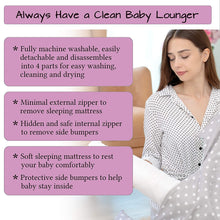 Load image into Gallery viewer, Baby Lounger Nest - 100% Cotton Portable Newborn Sleeper - Soft, Breathable, Comfortable, Machine Washable Cushion - for Baby in Bed - Infant Lounger, Double-Sided Pillow (Princess Stars)
