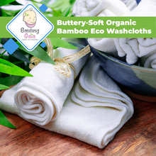 Load image into Gallery viewer, Baby Washcloths - Organic Bamboo, Luxury 2-ply Large Washcloth.Best for Baby Shower/ Registry Gifts. All Natural, Safe and Soft Reusable 10.2&quot;, 6 pack
